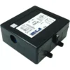 The Pro. El. Ind. A1500095 Brain Unit - SDE3D F13 NBV6 is a black electronic control box with specs and a diagram on its label, mounting tabs, and cable entry points—designed for automation systems. © 2025 1st-line.com
