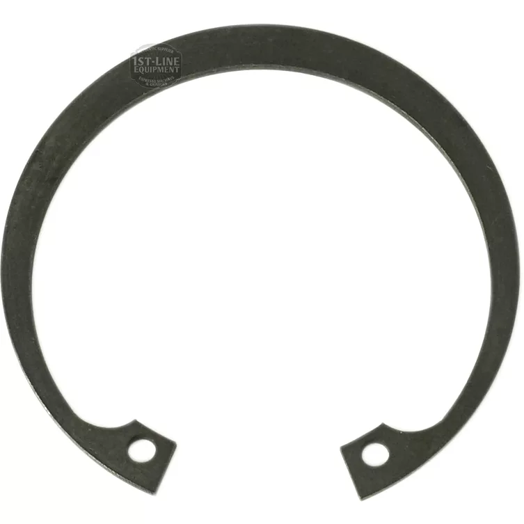 The SM...8 SEEGER is a black metal snap ring with two small holes at the ends, forming an open circle, designed to secure components on a shaft or in a bore. © 2025 1st-line.com
