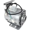 The V..242 165W 110V BRACKET MOTOR is a silver motor with mounted capacitor, attached wires, metal mounting bracket, and ventilation openings on the casing for optimal cooling. Ideal for equipment installation. © 2025 1st-line.com