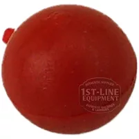 The F..290 5.8mm PLASTIC SPHERE is a solid red plastic ball with a small nub on one side, shown against a plain white background. © 2025 1st-line.com
