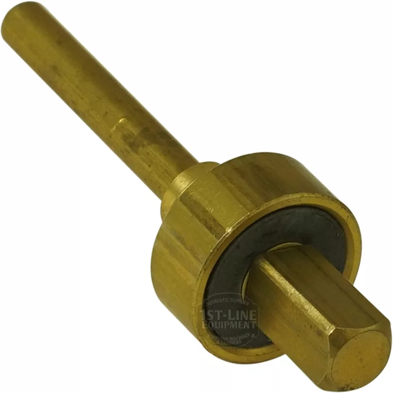 A brass hex shank adapter with a round collar and cylindrical shaft, designed for attaching tools or accessories to the F.1889 UPPER VALVE and compatible machinery. © 2025 1st-line.com