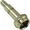 A close-up of a metal hose barb fitting with a threaded end and smooth barb, shown on a white background—ideal for use with the G..252 ODE 3-WAY SOLENOID GUIDE. © 2025 1st-line.com