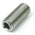 A close-up of a stainless steel DISCONTINUED ECM P1984A Foot Screw M10x25 shows its cylindrical threaded body and hexagonal socket end. © 2025 1st-line.com