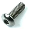 A close-up of the ECM P6114 Body Panel Screw, a silver metal hex socket button head screw, placed on a white background. © 2025 1st-line.com