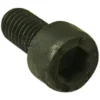 A close-up of the F.1227 SCREW M5x10 mm shows its black finish, threaded shaft, and cylindrical head with an internal hex socket drive. © 2025 1st-line.com