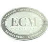 The ECM ER8285 Rear Panel Logo is an oval silver metal plate featuring embossed text—ESPRESSO COFFEE MACHINES, ECM MANUFACTURE, and HEIDELBERG GERMANY—surrounding the ECM logo in the center; typically used on the ER8285. © 2025 1st-line.com