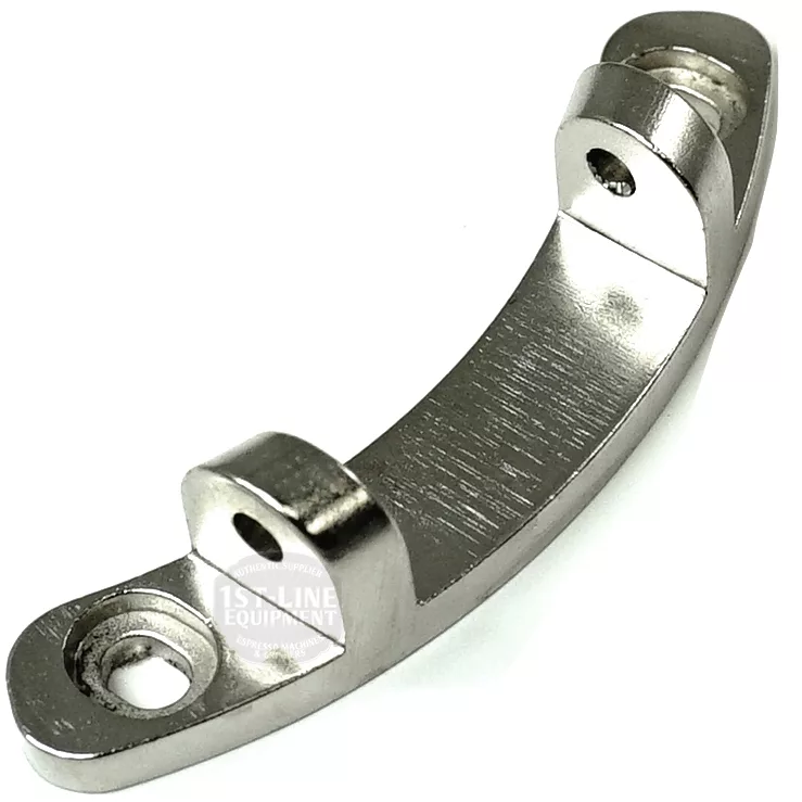 The ECM G1053 Worm Gear Holder is a curved metal mounting bracket with two screw holes at each end and an elevated middle section, shown on a white background. © 2025 1st-line.com