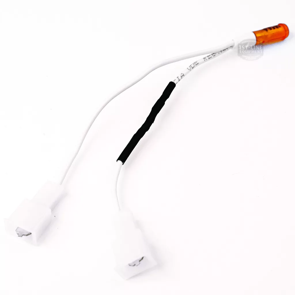 The ECM P9108 Orange Control Lamp features a Y-shaped wiring harness with one orange connector and two white connectors, ideal for ECM Control Lamp applications, displayed on a white background. © 2025 1st-line.com