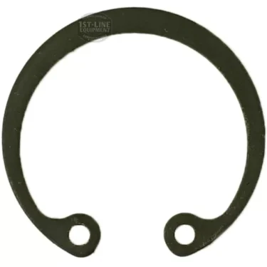 The F.1270 SEEGER is a black metal snap ring with two holes at the open ends, forming a near-complete circle, designed to secure parts on shafts or in housings. © 2025 1st-line.com