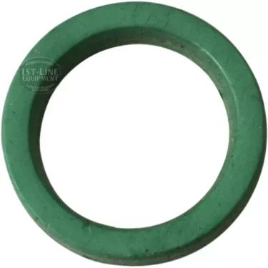 The F.1640 ALIMENTARY GASKET 16x12x2mm is a green, flat, circular gasket with a central hole, shown from above on a white background. © 2025 1st-line.com
