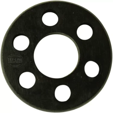 The F..600 Pump Coupling Rubber Gasket, 41.5mm in diameter, features a large central hole and five smaller evenly spaced holes; its displayed against a white background. © 2025 1st-line.com