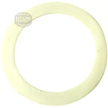 The F..986 PTFE Group Cap Gasket is a plain, off-white, flat ring-shaped washer with a smooth surface, displayed on a white background. A subtle “1st-Line Equipment” watermark appears in the upper left corner. © 2025 1st-line.com