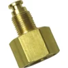 A close-up of the Elektra 03804014 Milk Frother Solenoid Valve Connection, a brass adapter fitting with a hex base and threaded male end, ideal for connecting pipes or hoses in milk frother solenoid valve assemblies. © 2025 1st-line.com