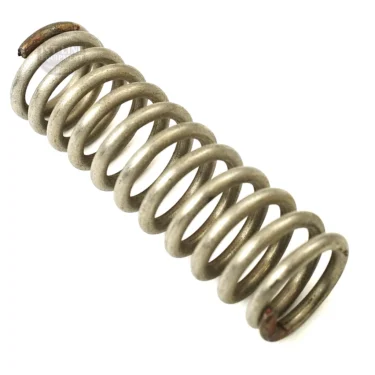 A close-up of the F..376 SPRING, a metal coil with a slightly rusted end, shown diagonally on a white background. © 2025 1st-line.com