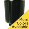 A glossy black round Eureka Zenith Hopper Blow Up Retention System with a drainage hole, partially covered by a yellow banner that reads ‘More Colors Available’ in bold black text. © 2025 1st-line.com