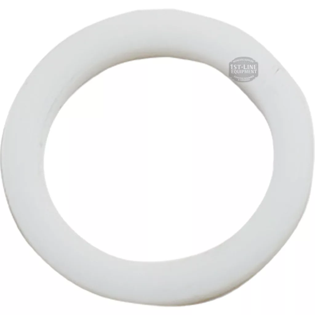 A white, circular rubber gasket (Lelit 8700013 Bleeder / Vacuum Breaker Valve Gasket) shown from above on a plain background—perfect for use as a vacuum breaker valve gasket. © 2025 1st-line.com