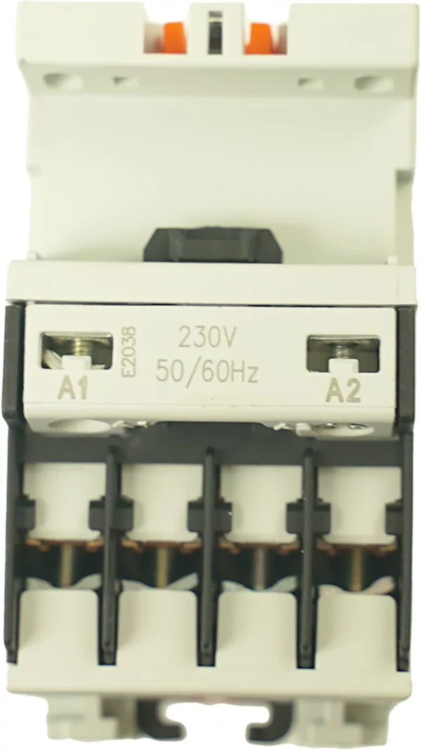 Close-up of a Lelit CP029 220V 10 Amp contactor labeled 50/60Hz, with terminals A1 and A2 plus three lower connections, used for controlling electrical circuits. © 2025 1st-line.com