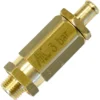 Lelit 9700050 Steam Boiler Safety Valve, 3 bar, 1/8 M thread, brass hex body with hose barb; direct replacement for Lelit 9700050. © 2025 1st-line.com