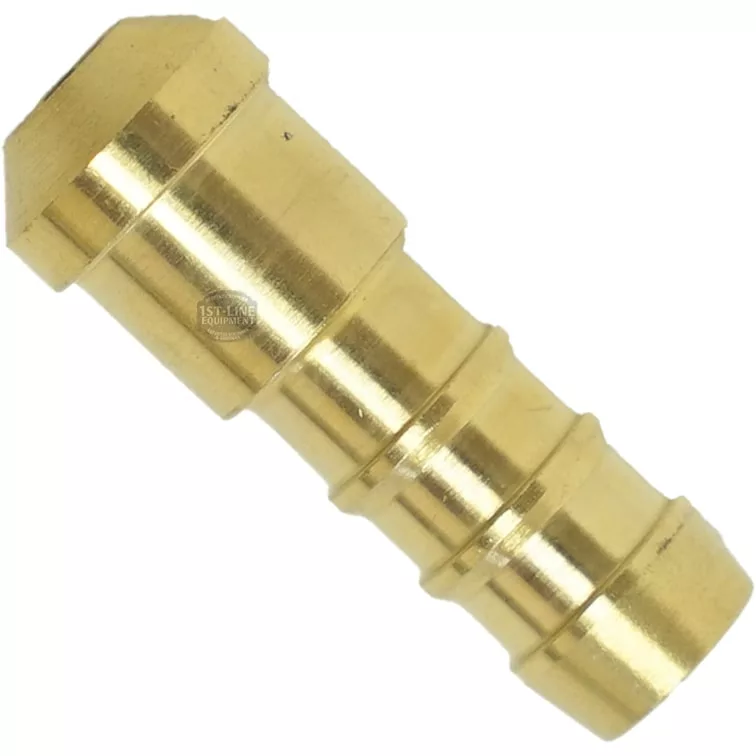 The Elektra 02350014 Rubber Pipe Connector 1/4 connects flexible 1/4 tubing or hose to another fitting, featuring a durable, ridged design for secure attachment. © 2025 1st-line.com