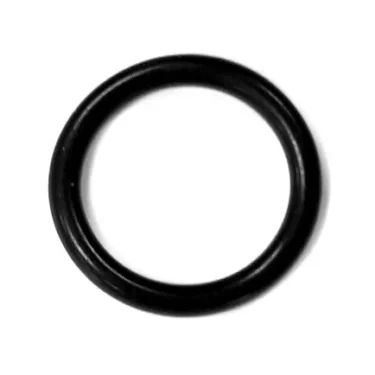 The Elektra 03834035 Milk Frother Tip O-ring, made of black rubber, is shown against a white background and serves as an ideal replacement seal for milk frother tips. © 2025 1st-line.com