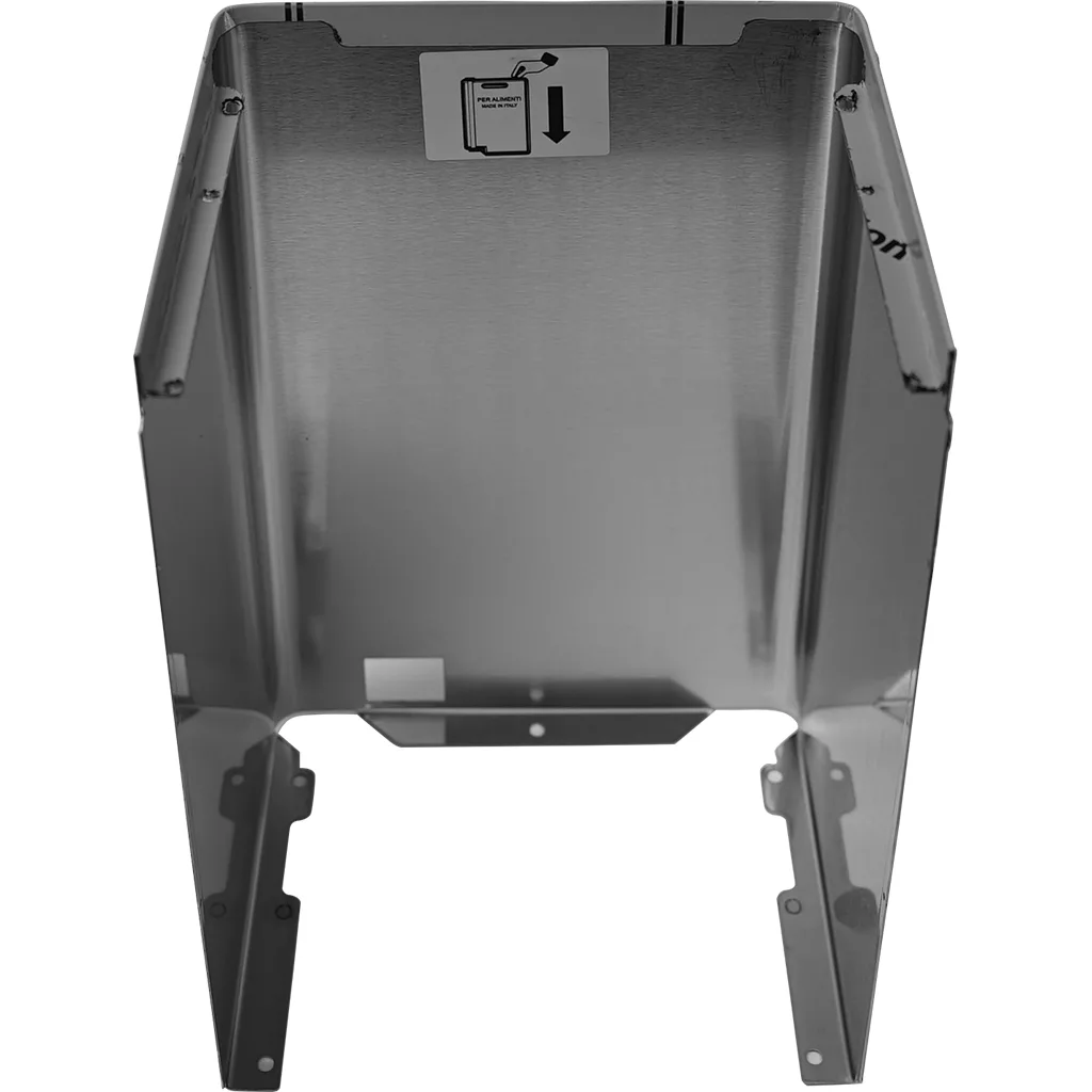 The Lelit 1400021 Wrap Around Body Panel, seen from above, includes a label marked 1400021 and an arrow showing the direction for installing the sanitizer container inside. © 2025 1st-line.com