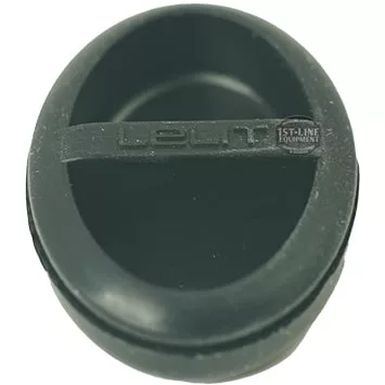 The Lelit 8600003 Water Tank Cover Rubber Holder is a black oval-shaped piece with a horizontal band across the center, featuring the raised text “LELIT” on the band. © 2025 1st-line.com