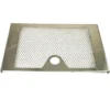 The VBM GRIGCSDOMSAR2 Super Drip Tray Cover (pre 2020 new style) features a rectangular metal mesh grate with a honeycomb pattern, central circular hole, and solid metal border, designed for pre-2020 VBM models. © 2025 1st-line.com