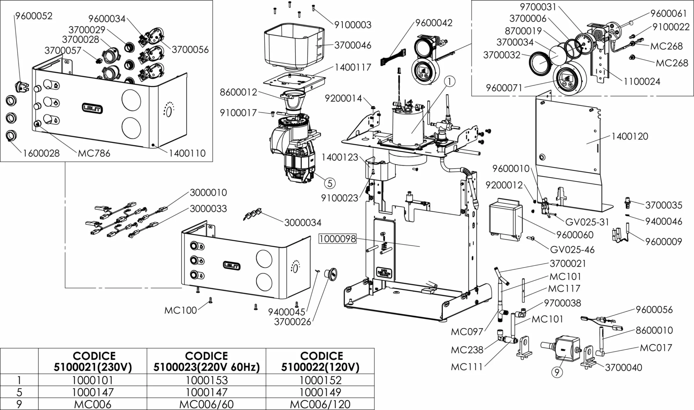 Parts Diagram Lelit PL82T Kate 1st line