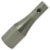 The ECM G1101 Worm Gear Handle/Knob is a metallic, cylindrical adapter featuring a tapered middle section and a small side screw, shown isolated on a white background. © 2025 1st-line.com