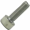 A close-up of the Elektra 04098035 Boiler Screw, featuring a round, flat head and threaded shaft in silver metal, set against a white background. © 2025 1st-line.com