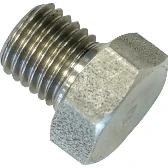 A close-up of the Elektra 06596014 Delivery Unit Plug, featuring a partially threaded shaft and hexagonal head, displayed against a white background. © 2025 1st-line.com