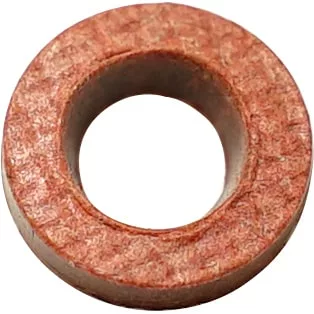 A close-up of the Bezzera 7492004 Gasket, a round red fiber gasket with a central hole for Bezzera machines, displayed on a plain white background. © 2025 1st-line.com