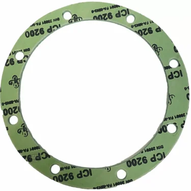 A round green LA SPAZIALE 5LT ALIMENTARY BOILER GASKET features multiple evenly spaced holes and "ICP 9200" text, designed for use as an alimentary gasket in LA Spaziale espresso machines. © 2025 1st-line.com