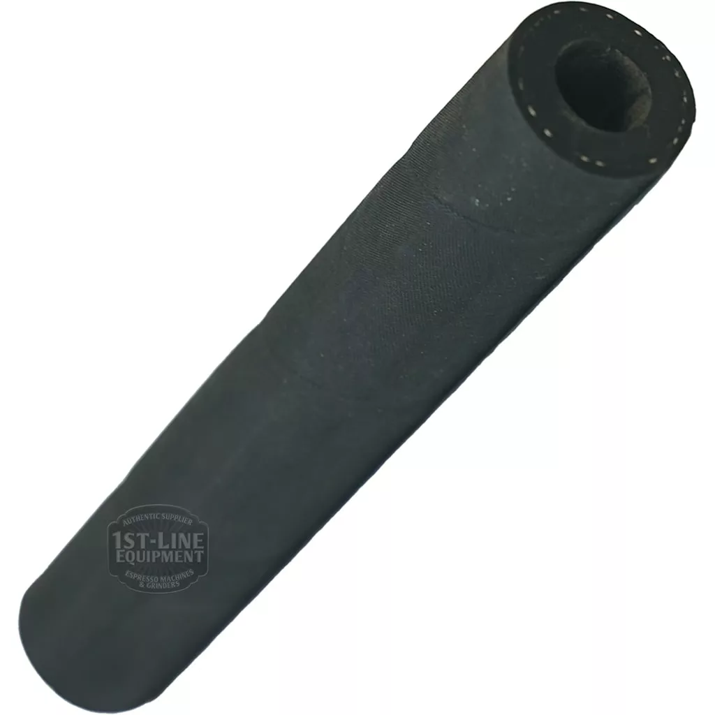 A black, cylindrical ASCASO Rod for Round Knock Box is shown angled against a white background. The sturdy rubber rod features a hollow core at one end, highlighting its durable design for coffee grounds disposal. © 2025 1st-line.com