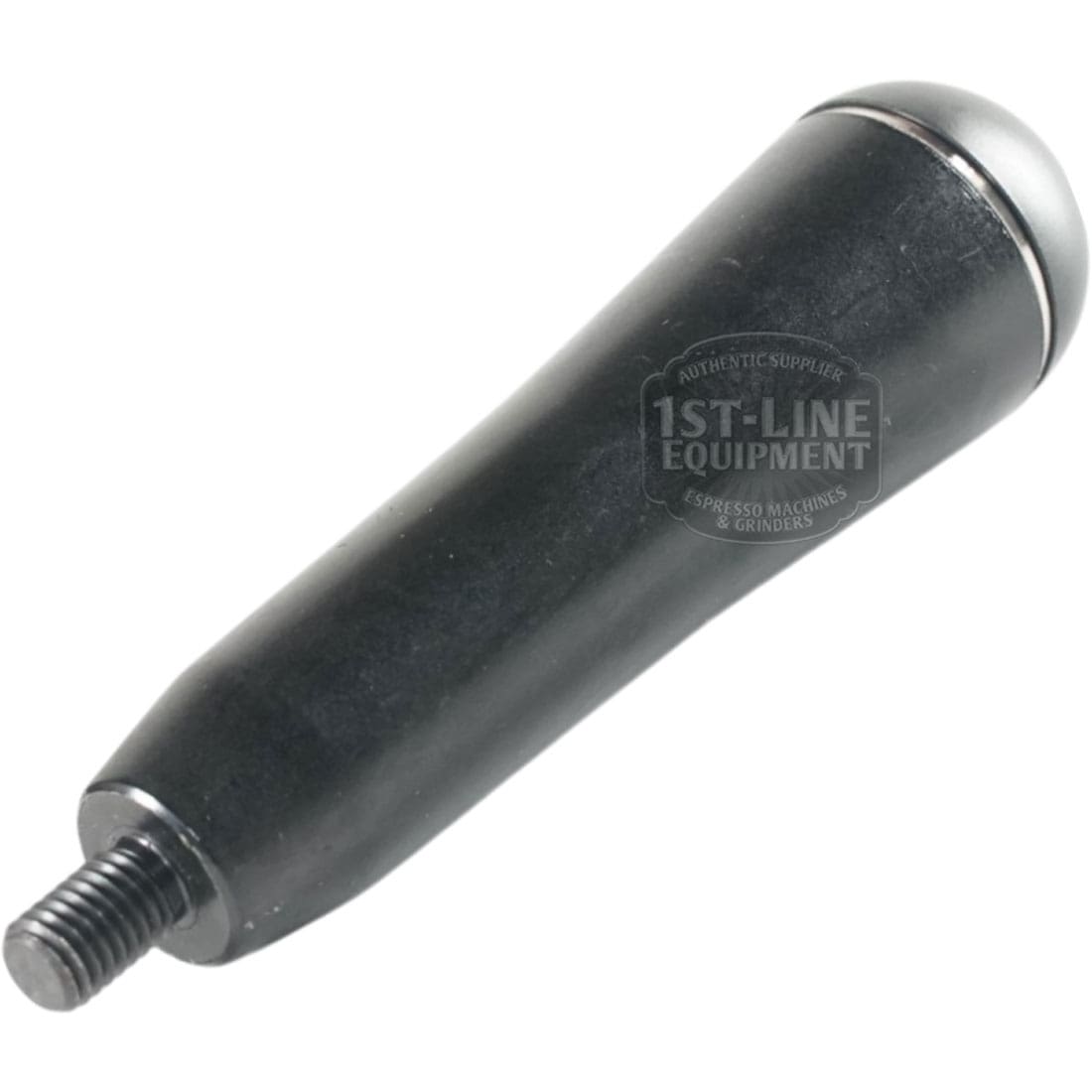 A black, cylindrical Faema E-91 HOLDER HANDLE with a threaded metal end for espresso machines, shown against a white background. © 2025 1st-line.com