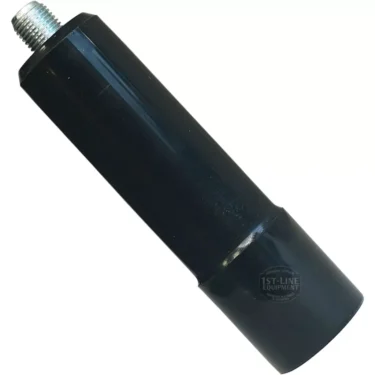 A black cylindrical La Spaziale M12 portafilter filter holder handle with a threaded metal end is shown against a white background, designed as a replacement part for La Spaziale equipment. © 2025 1st-line.com