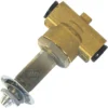 A brass espresso machine overpressure valve with T-shaped body, metal stem, and round knob, compatible with PARKER VE141GV 1/4X1/4 3-way solenoid (without coil) for reliable brewing pressure control. © 2025 1st-line.com