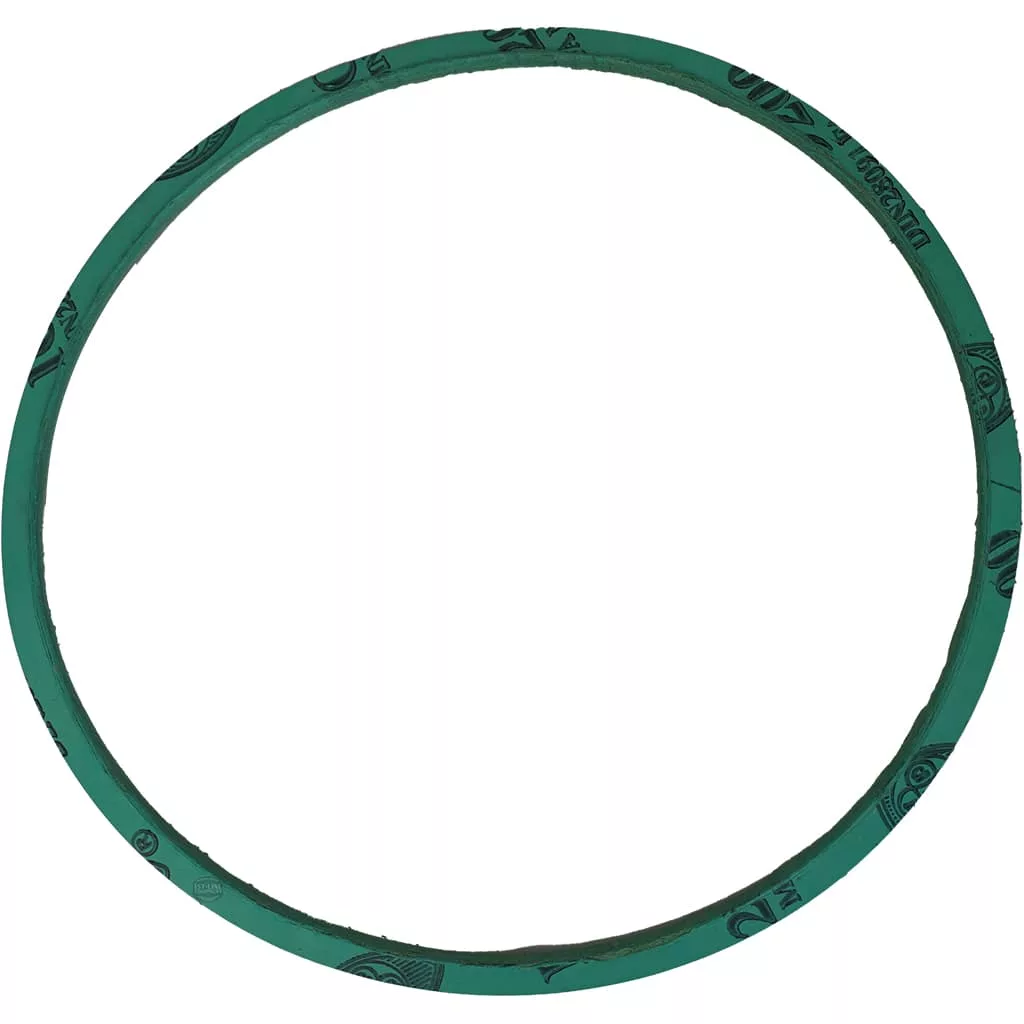 A green, circular Faema Boiler Gasket featuring black markings and text on its surface is displayed against a white background. © 2025 1st-line.com