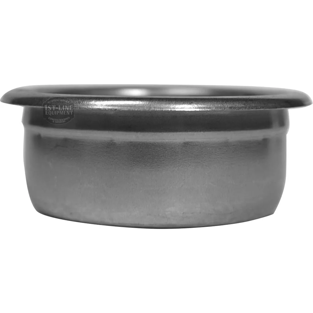 A San Marco 14 GRAM 2 CUPS FILTER portafilter basket made of stainless steel with a slightly flared rim, shown side-on against a white background. © 2025 1st-line.com