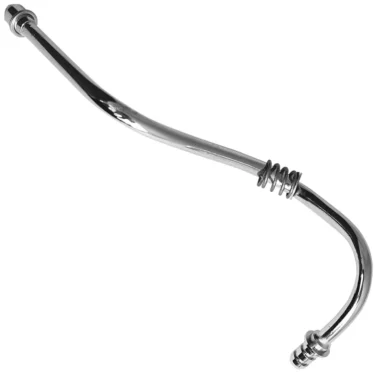 A shiny, curved La Spaziale LEFT STEAM PIPE with threaded ends and a small coil around one section is shown against a white background. © 2025 1st-line.com