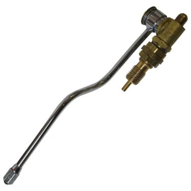 The Faema COMPLETE STEAM TAP is a brass and chrome-plated angle valve with a long bent handle and threaded connections, commonly used for water flow control in coffee machines like Faema. © 2025 1st-line.com