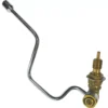 The Faema RIGHT COMPLETE STEAM TAP is a metal gas appliance valve with an attached bent silver pipe, featuring a brass control knob and threaded connector, shown isolated on a white background. © 2025 1st-line.com