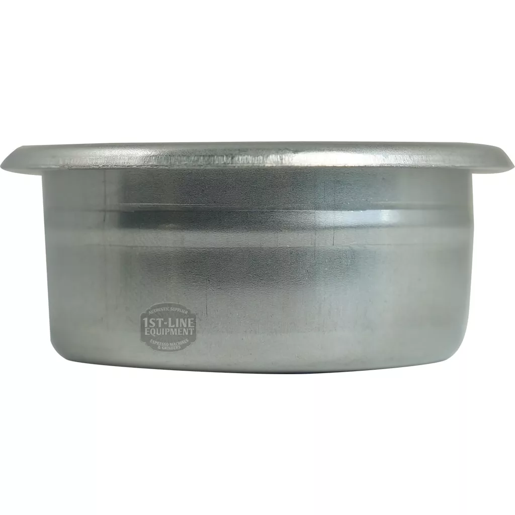 The Iberital EXPRESSION 2 COFFEES FILTER 14 GRAMS is a metal filter basket with straight sides and a flared rim, designed to hold 14g for use in an Iberital Expression espresso machine portafilter. © 2025 1st-line.com