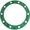 The Nuova Simonelli BOILER GASKET 200x150x2mm is a green, circular gasket with multiple evenly spaced bolt holes and black printed markings, designed for use with Nuova Simonelli equipment. © 2025 1st-line.com