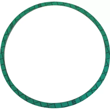 The Pavoni BOILER GASKET is a green, flat, circular gasket featuring a crosshatch pattern and black printed text, shown on a white background. © 2025 1st-line.com