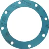 The Rancilio ALIMENTARY BOILER GASKET 175x123x2mm is a blue circular gasket with a large center hole and eight evenly spaced edge holes, marked with ICP 9400, designed for use in Rancilio machines. © 2025 1st-line.com
