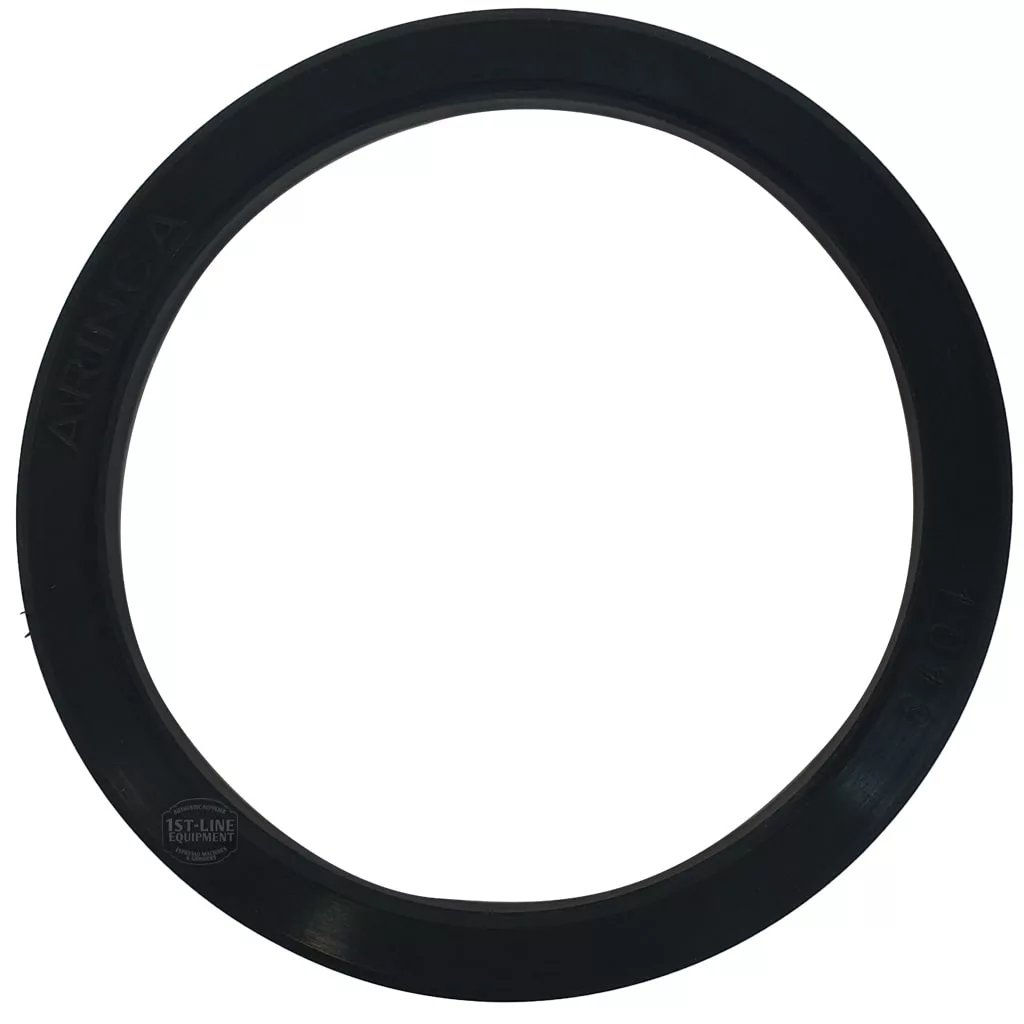 The SAN MARCO 64x52x5mm FILTER HOLDER GASKET, black in color, is shown against a white background, forming a perfect circular shape. © 2025 1st-line.com