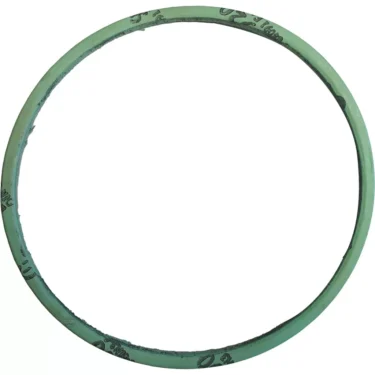 The Spaziale ALIMENTARY BOILER GASKET, a green circular piece with faded black markings and an industrial look, is displayed against a white background, exuding unique spaziale charm. © 2025 1st-line.com