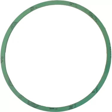 The VBM ALIMENTARY BOILER GASKET 165x150x3mm is a thin, flat green ring with printed markings, displayed on a white background. © 2025 1st-line.com