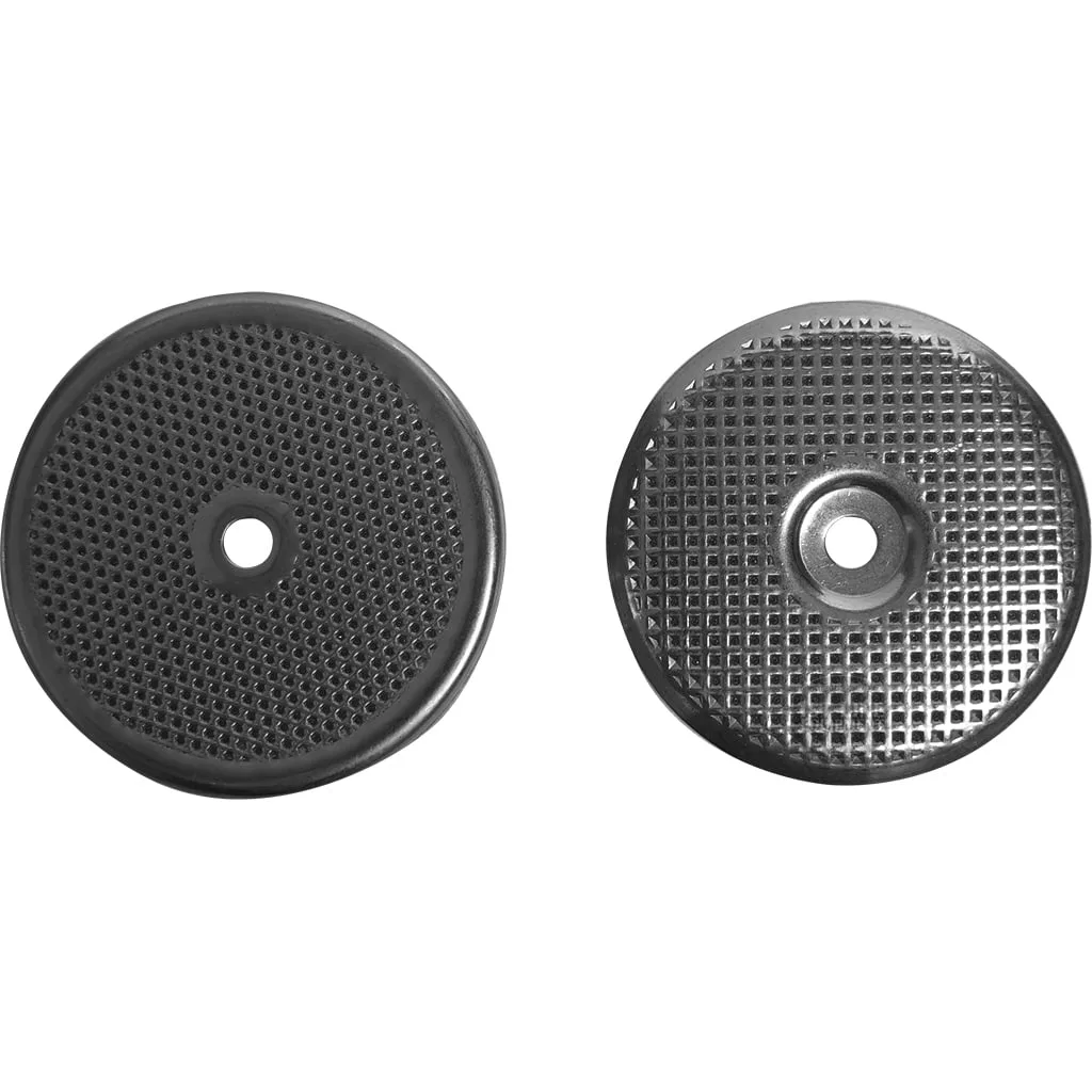 Two LA SPAZIALE GROUP SHOWER SCREENS—round metal discs with a central hole and textured grid patterns—are shown side by side on a white background. © 2025 1st-line.com